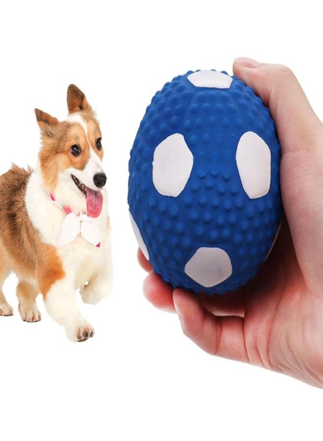 PET FUN لعبة عضاضة ثلاثية الاتجاهات للكلاب والجراء من بيت فن | كرة مطاطية غير سامة تصدر صوتاً عند الضغط عليها، مناسبة للكلاب والقطط، لتوزيع المكافآت والعناية بالأسنان | مجموعة ألعاب كرة قدم للمضغ والجلب (قطعتان) - Image 5